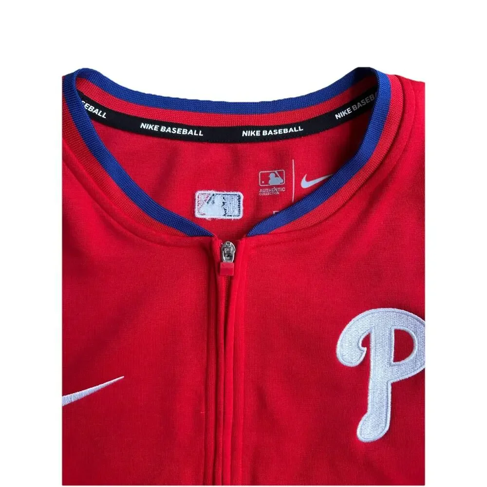 Philadelphia Phillies Nike Pullover Men's Size Large 1/4 Zip Red MLB Baseball